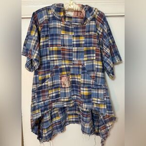 Plaid Hoodie with Floral Lining Magnolia Pearl Style